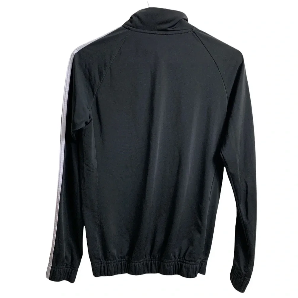 Adidas Jacket Women Small Black White Track Stripes Athletic Sports Zip Casual - Picture 6 of 12
